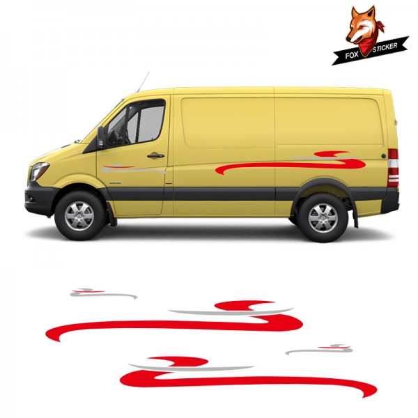 2 Sides Vinyl Graphics Stickers Decals Motorhome Stripes Camper Van for Ford Toyota Chevrolet Isuzu Citroen Berlingo
